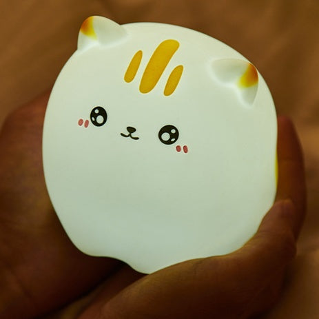 Squishy Silicone Kawaii Cat LED Night Light - Perfect Gift for Kids and Girls