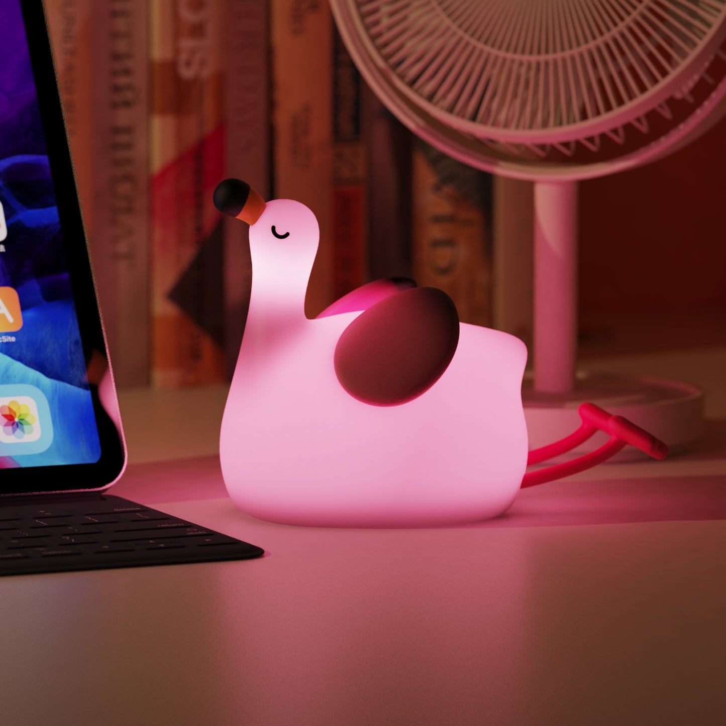 Squishy Silicone Flying Flamingo LED Night Light - Perfect Gift for Kids and Girls