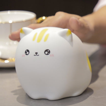 Squishy Silicone Kawaii Cat LED Night Light - Perfect Gift for Kids and Girls