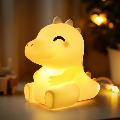 Veilleuse LED en silicone souple en forme de dinosaure - Cadeau idéal pour les enfants et les filles