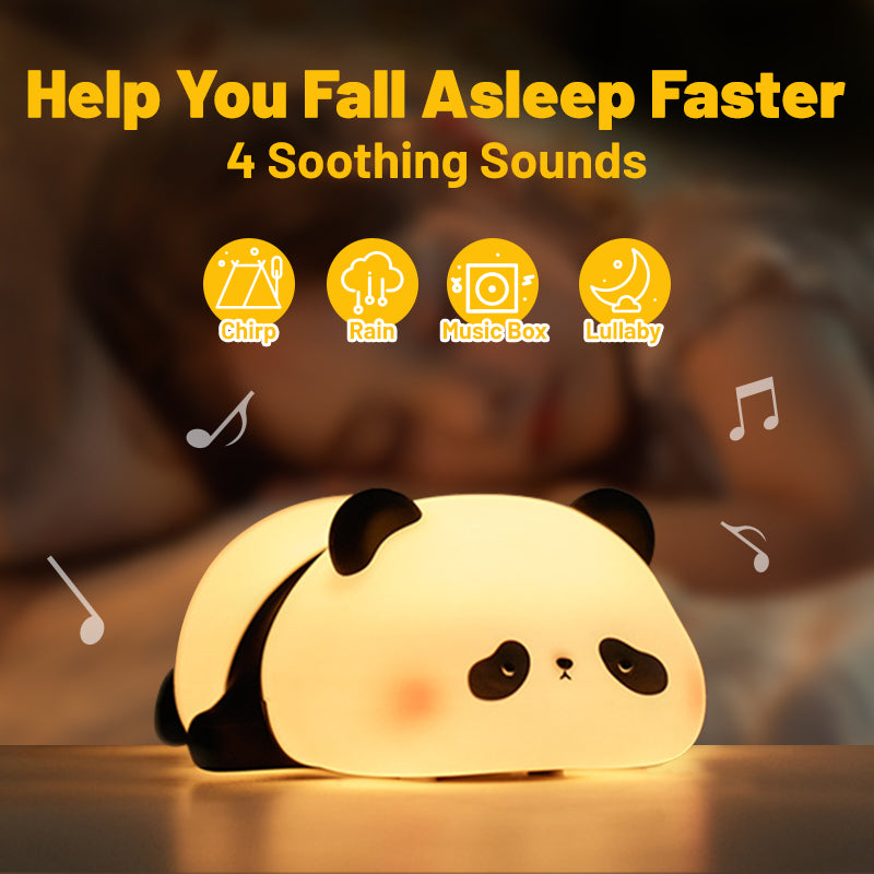 White Noise Cute Panda Night Light LED Squishy Tap Lamp Best Gift for Baby and Girl