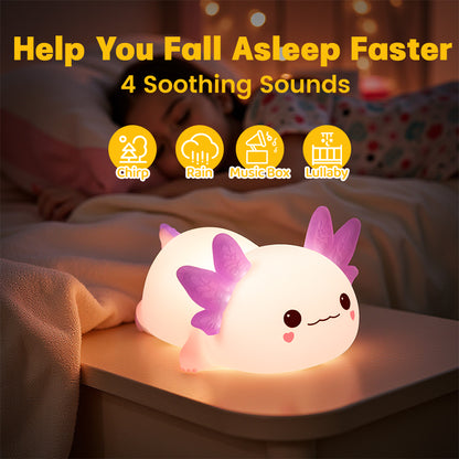 Veilleuse LED en silicone MeWaii® Lovely Axolotl Squishy - Cadeau idéal pour les enfants et les filles