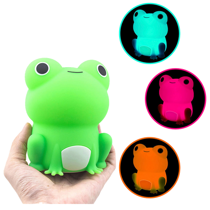 Squishy Silicone Peculiar Frog LED Night Light - Perfect Gift for Kids and Girls