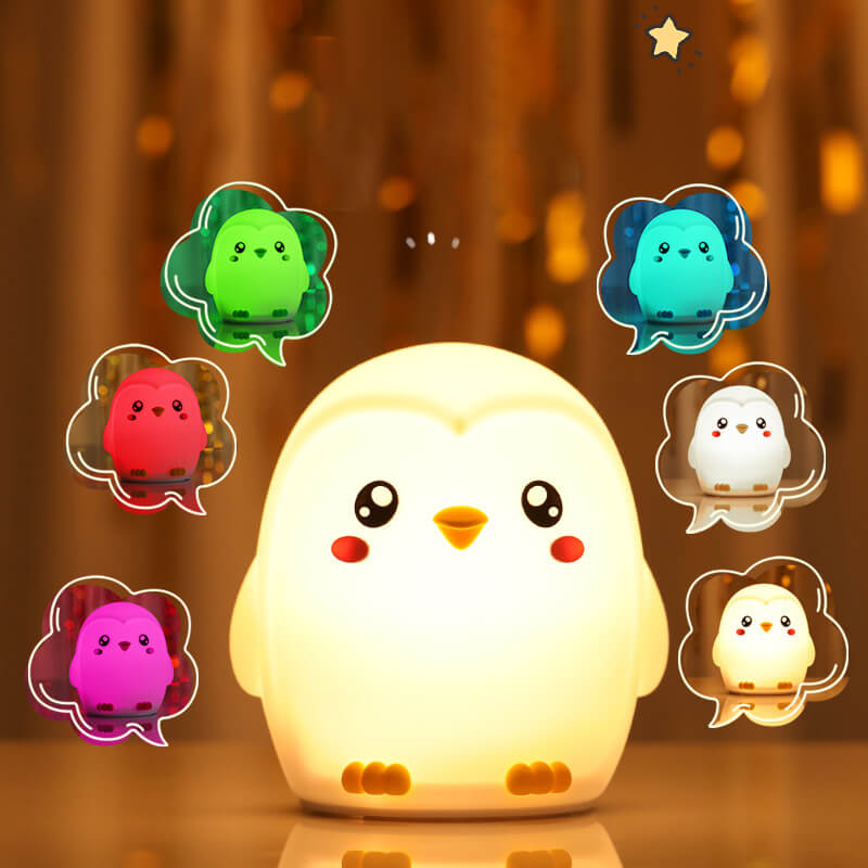 Lampe de nuit LED Pingouins colorés Tap Tap