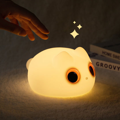 Lampe de nuit LED Tap Tap chat orange