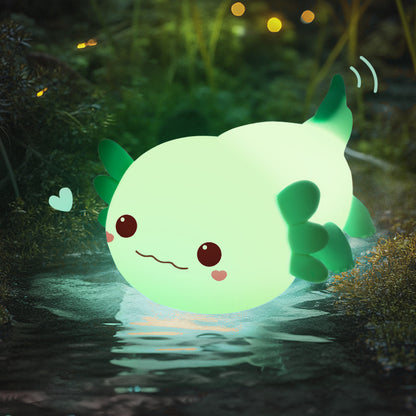 Veilleuse LED en silicone MeWaii® Lovely Axolotl Squishy - Cadeau idéal pour les enfants et les filles