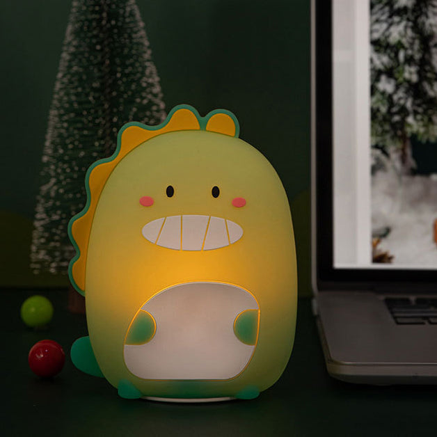 Veilleuse LED en silicone en forme de dinosaure souriant et spongieux - Cadeau idéal pour les enfants et les filles