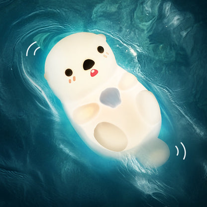 MeWaii® Otter Squishy Silicon LED Night Light - Tap Lamp, Best Gift for Kids and Girls