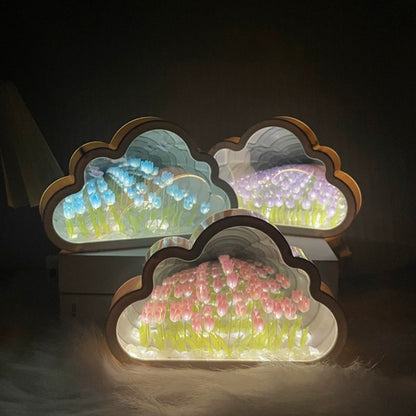 Lampe LED en forme de tulipe en forme de nuage, fabriquée à la main, veilleuse Squishy, ​​pour cadeau, prise USB, lampe tulipe enfichable