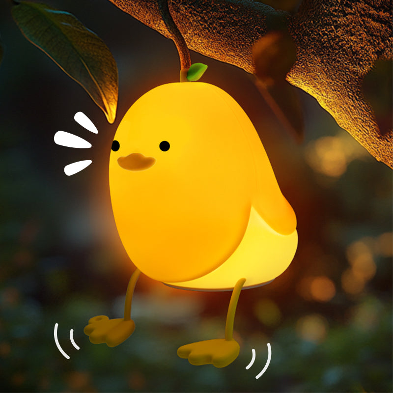 MeWaii Mango-Ente-Nachtlicht, LED, matschig, Silikon, Wasserhahn-Lampe, tolles Geschenk für Baby und Mädchen