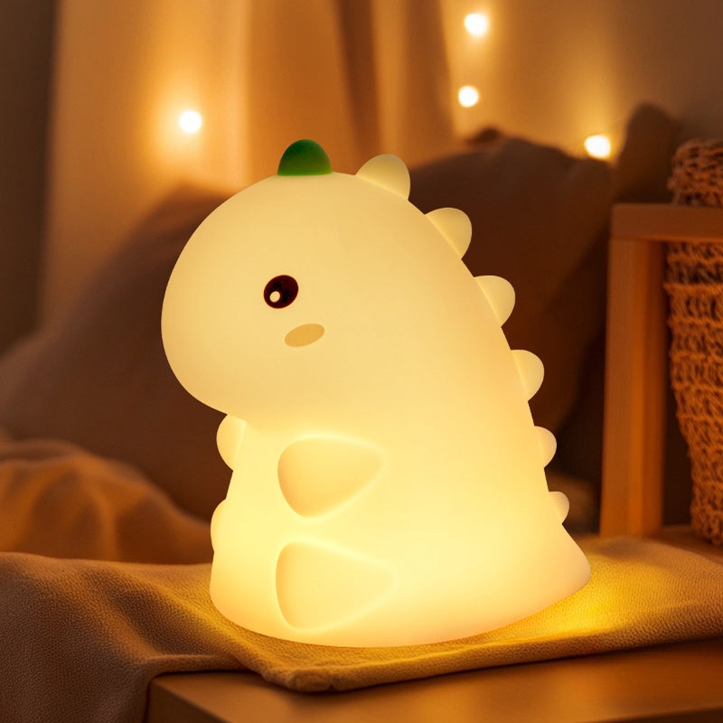 Veilleuse LED en silicone souple en forme de dinosaure - Cadeau idéal pour les enfants et les filles