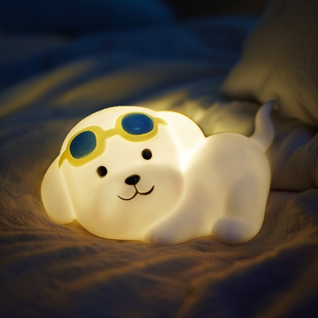 Squishy Silicone Chubby Dog LED Night Light - Perfect Gift for Kids and Girls