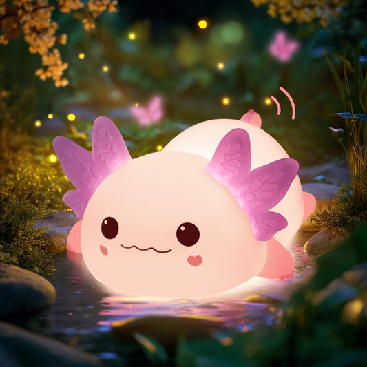 Veilleuse LED en silicone MeWaii® Lovely Axolotl Squishy - Cadeau idéal pour les enfants et les filles