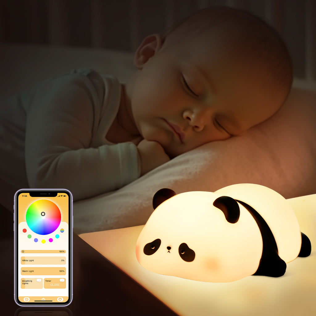 Cute Panda Night Light LED Squishy Tap Lamp Best Gift for Baby and Girl