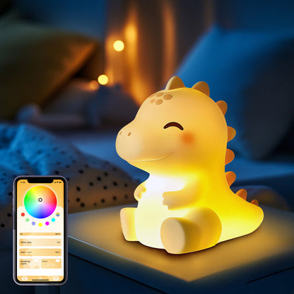 Squishy Silikon-Dinosaurier-LED-Nachtlicht – perfektes Geschenk für Kinder und Mädchen