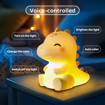 Veilleuse LED en silicone souple en forme de dinosaure - Cadeau idéal pour les enfants et les filles