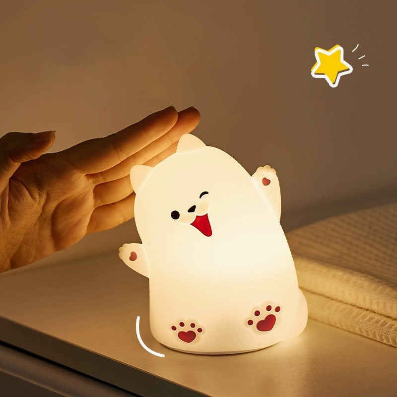 Squishy Silicone Happy Puppy LED Night Light - Perfect Gift for Kids and Girls