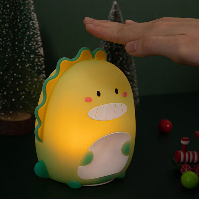 Veilleuse LED en silicone en forme de dinosaure souriant et spongieux - Cadeau idéal pour les enfants et les filles