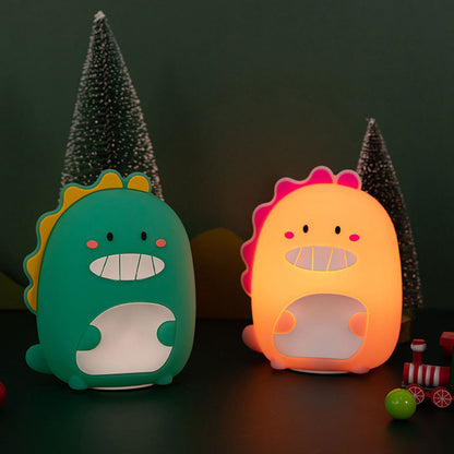 Veilleuse LED en silicone en forme de dinosaure souriant et spongieux - Cadeau idéal pour les enfants et les filles