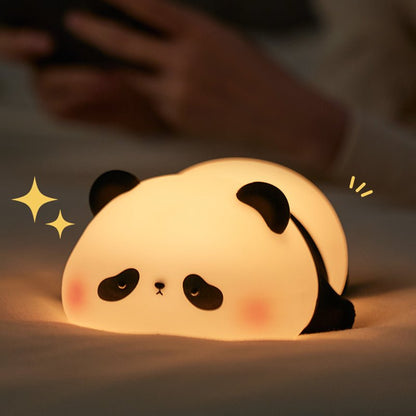 White Noise Cute Panda Night Light LED Squishy Tap Lamp Best Gift for Baby and Girl