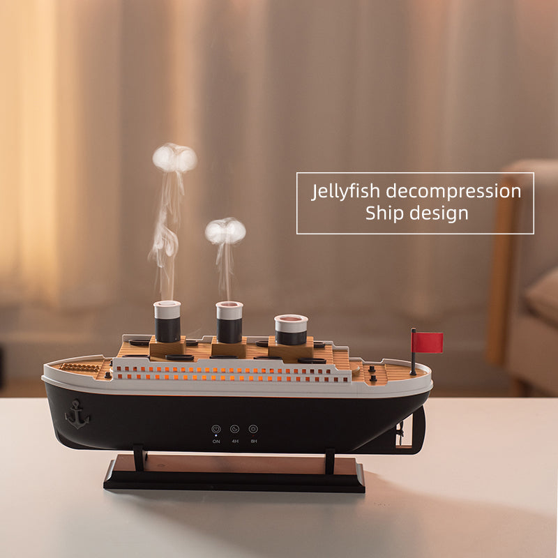 Cruise Ship - shaped Aroma Diffuser with Jellyfish Spray