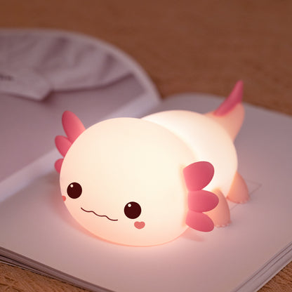 Veilleuse LED en silicone MeWaii® Lovely Axolotl Squishy - Cadeau idéal pour les enfants et les filles