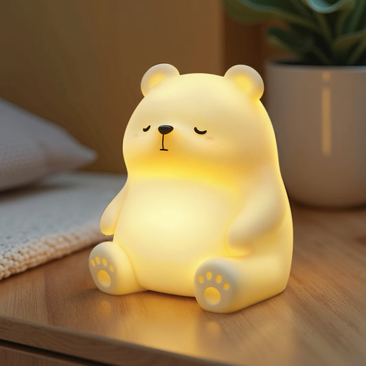 Squishy Silicone Alaska Bear LED Night Light - Perfect Gift for Kids and Girls