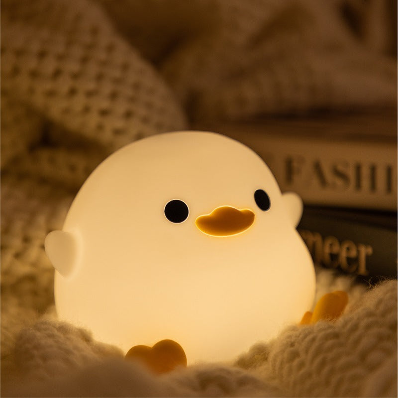 Veilleuse LED Squishy en forme de canard mignon, lampe de canard Rechargeable par USB, cadeau