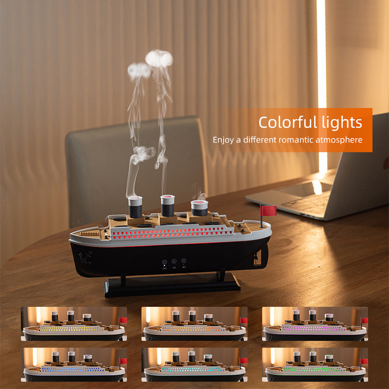 Cruise Ship - shaped Aroma Diffuser with Jellyfish Spray