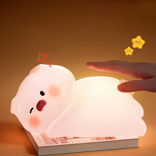 Veilleuse LED Squishy cochon mignon, lampe cochon Rechargeable USB, cadeau