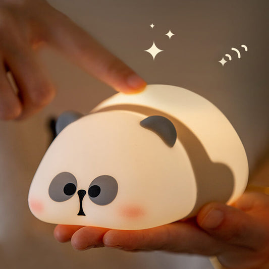 Panda couché LED veilleuse spongieuse pour cadeau lampe Panda rechargeable USB