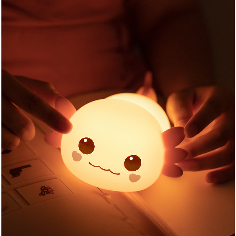 Veilleuse LED en silicone MeWaii® Lovely Axolotl Squishy - Cadeau idéal pour les enfants et les filles