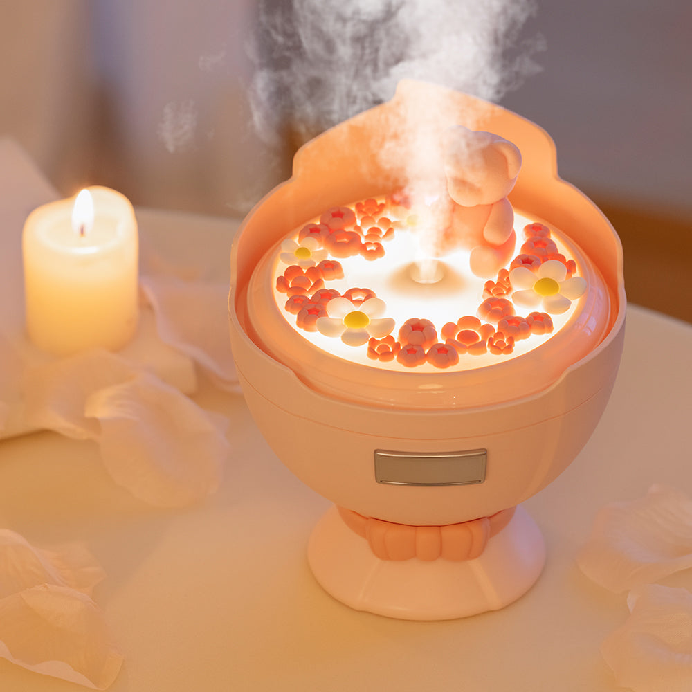 Bouquet Night Light Humidifier Portable Cute - Perfect Gift for Kids and Girls