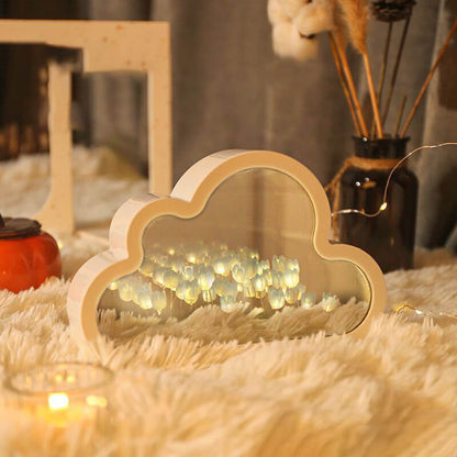 Lampe LED en forme de tulipe en forme de nuage, fabriquée à la main, veilleuse Squishy, ​​pour cadeau, prise USB, lampe tulipe enfichable