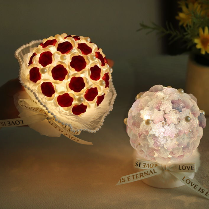 Creative DIY Handmade Gift Star Rose Night Light Material Package