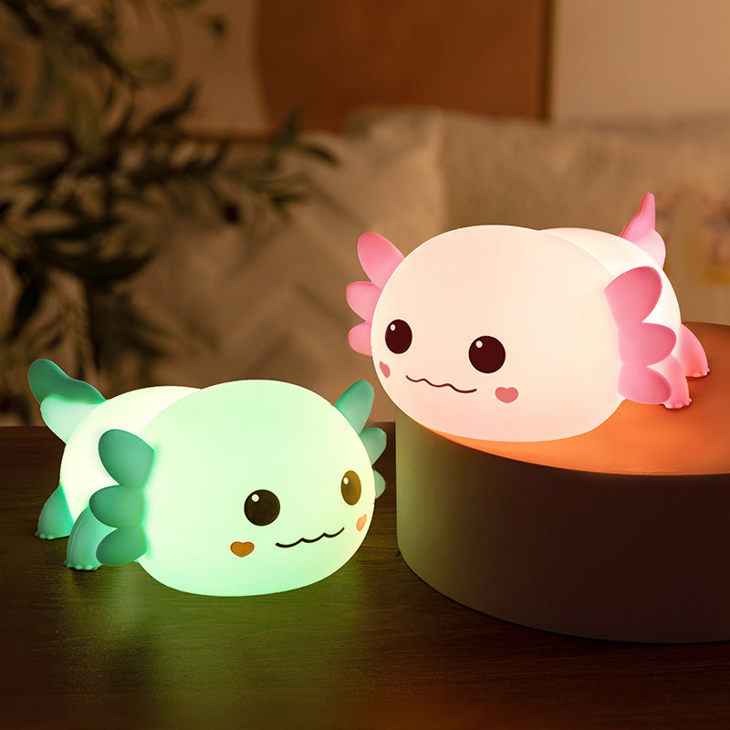 Veilleuse LED en silicone MeWaii® Lovely Axolotl Squishy - Cadeau idéal pour les enfants et les filles