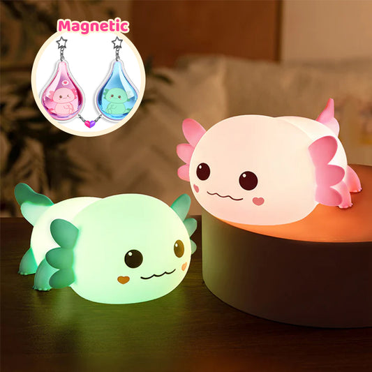 Veilleuse LED en silicone MeWaii® Lovely Axolotl Squishy - Cadeau idéal pour les enfants et les filles