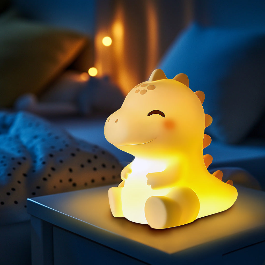 Squishy Silicone Cute T-Rex LED Night Light - Perfect Gift for Kids and Girls