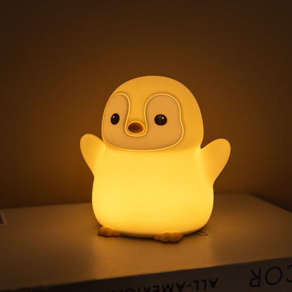 Squishy Silicone Little Penguin LED Night Light - Perfect Gift for Kids and Girls