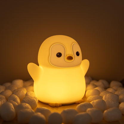 Squishy Silicone Little Penguin LED Night Light - Perfect Gift for Kids and Girls