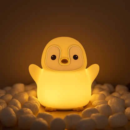 Squishy Silicone Little Penguin LED Night Light - Perfect Gift for Kids and Girls