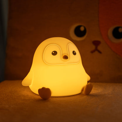 Squishy Silicone Little Penguin LED Night Light - Perfect Gift for Kids and Girls