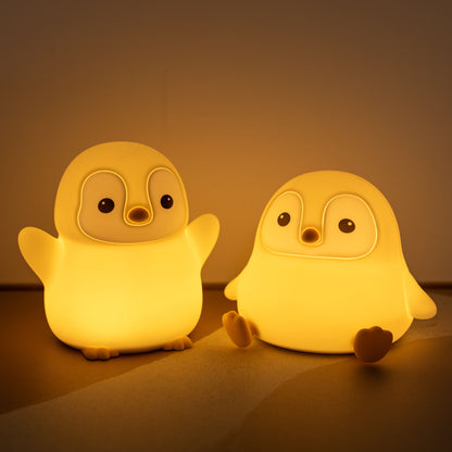 Squishy Silicone Little Penguin LED Night Light - Perfect Gift for Kids and Girls