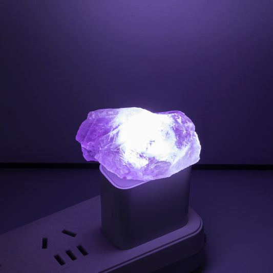 Natural Handmade Purple Crystal Lamp