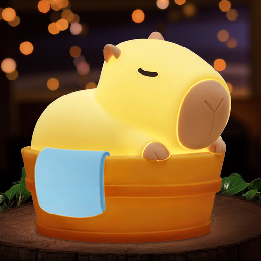 Squishy Silicone Shower Capybara LED Night Light - Perfect Gift for Kids and Girls