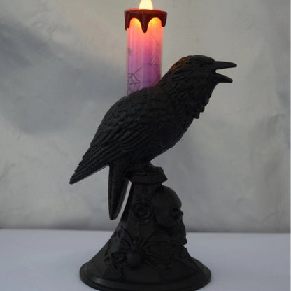 Plastic Raven Candle LED Night Light - Perfect Gift for Halloween