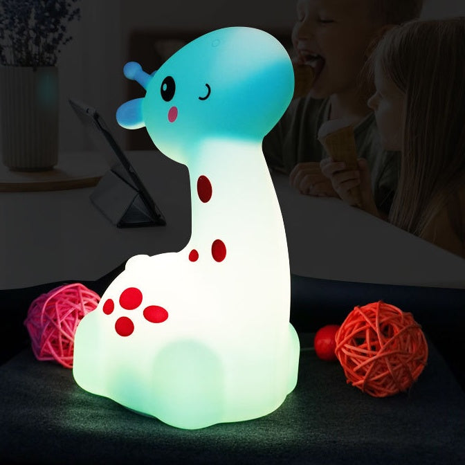 Squishy Silicone Giraffe LED Night Light - Perfect Gift for Kids and Girls