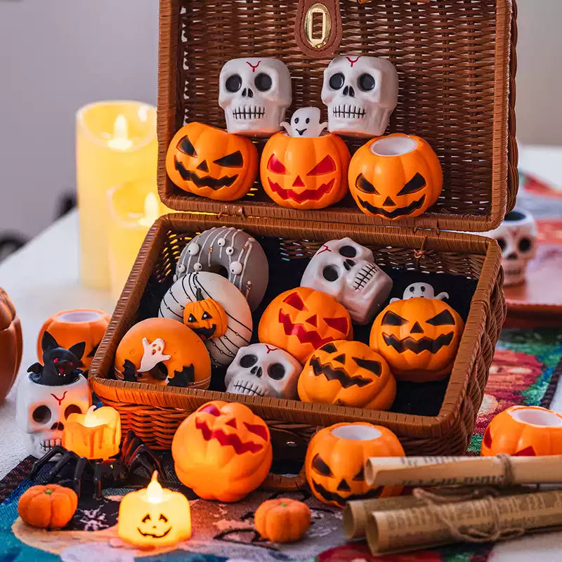 Quetschspielzeug mit Totenkopf-Kürbis zum Stressabbau – Perfektes Geschenk für Halloween