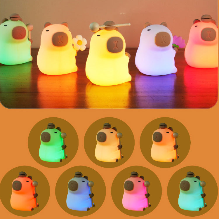 Squishy Silicone Capybara 2024 Night Light - Perfect Gift for Kids and Girls