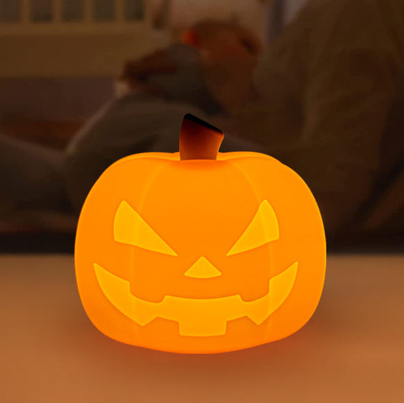 Squishy Silicone Evil Pumpkin LED Night Light - Perfect Gift for Kids and Girls